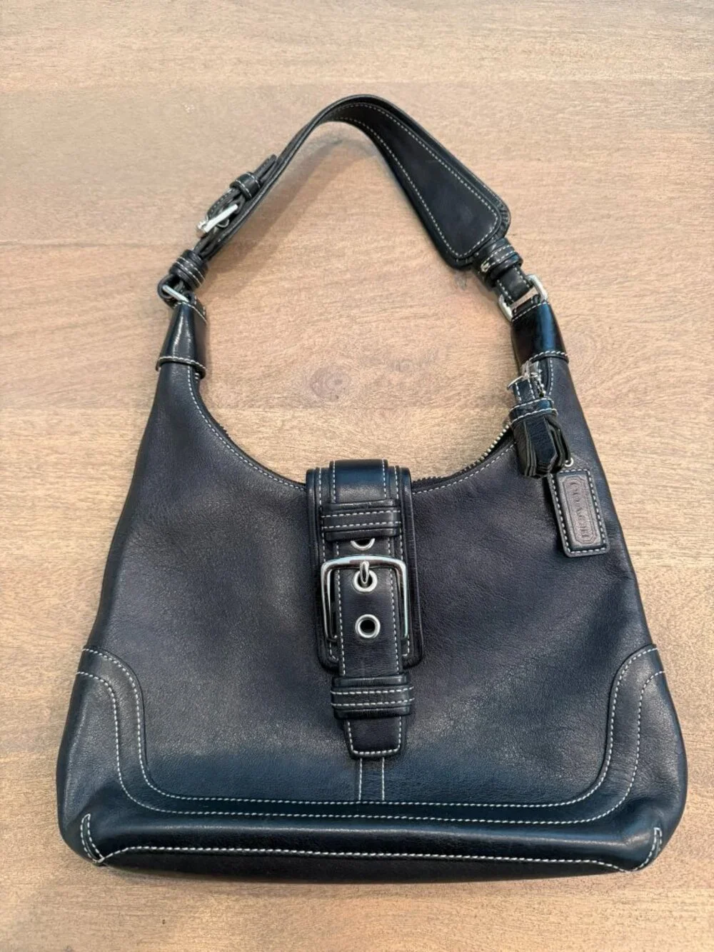 Vintage 2004 Coach 7462 Black Leather Hamptons Soho Hobo Bag – Y2K